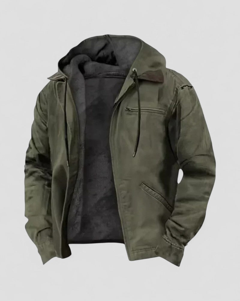 VogeLuxe | Veste d'hiver à capuche doublée polaire pour homme 3
