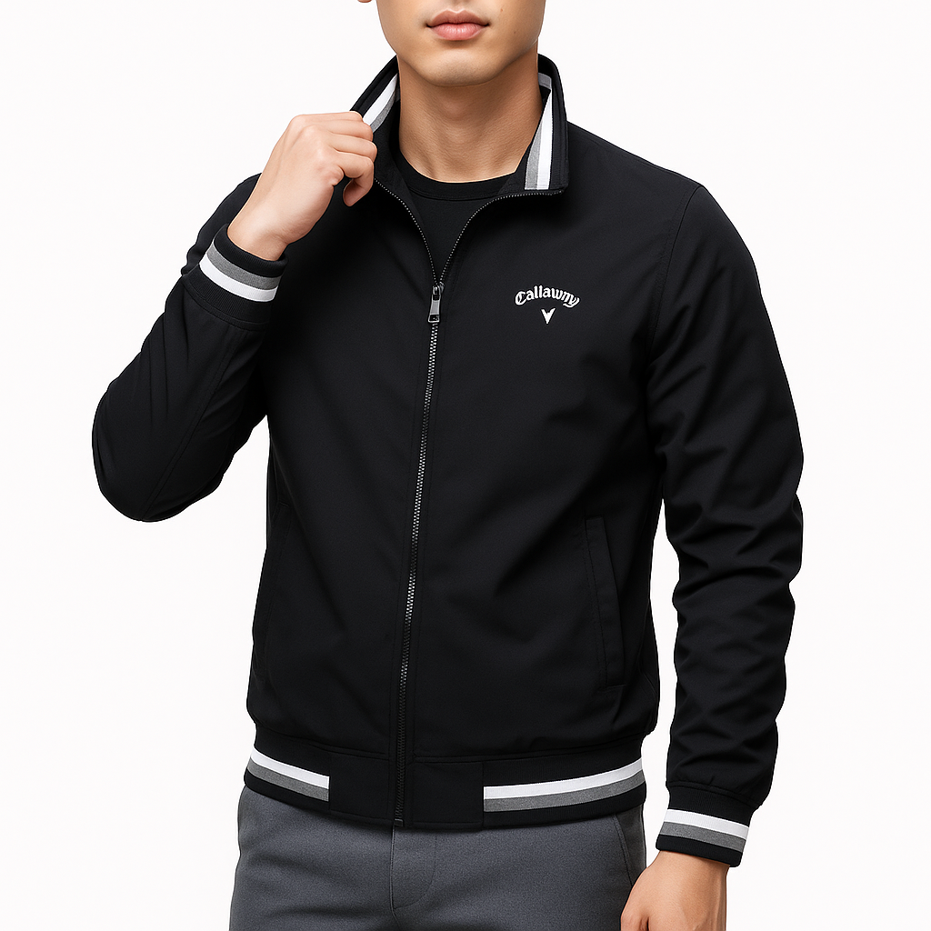 VogeLuxe | Veste de golf homme à bordures côtelées 4