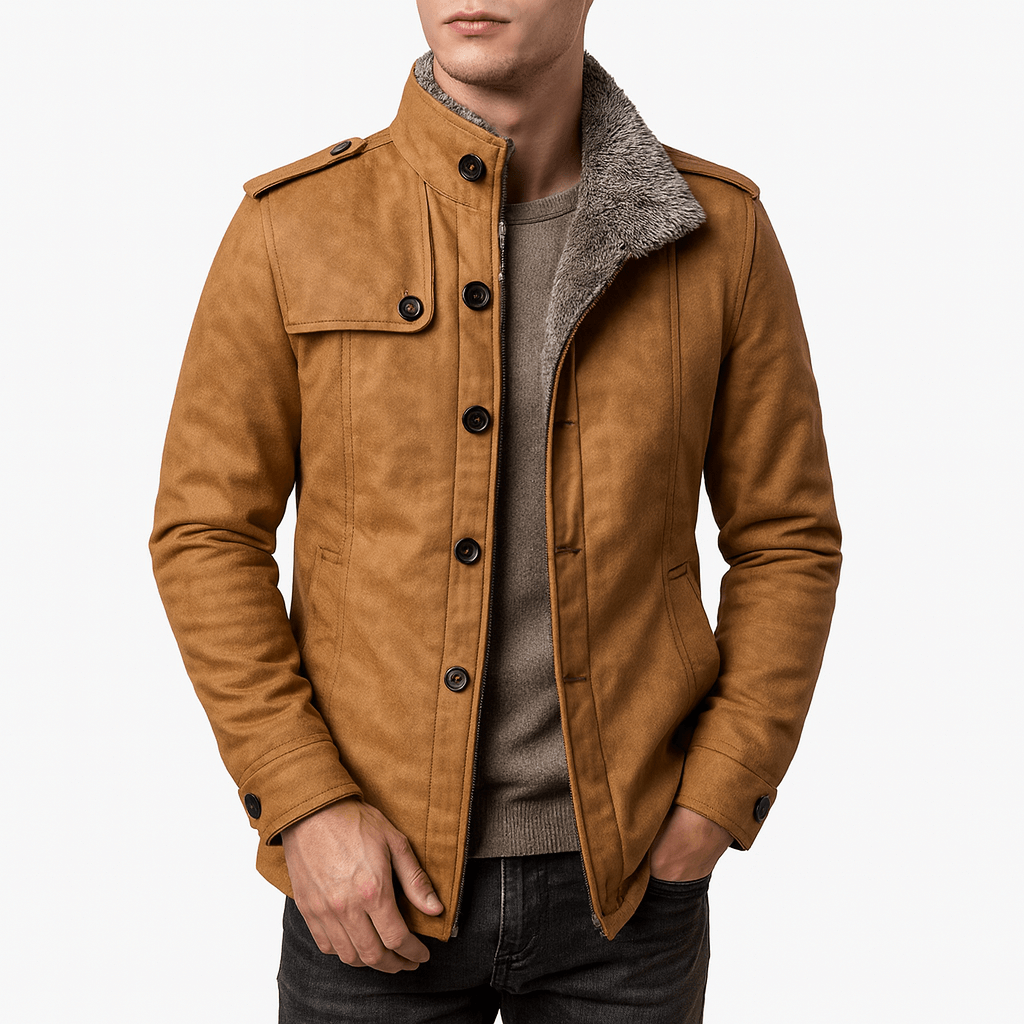 VogeLuxe | Veste en cuir polaire coupe slim pour homme 1
