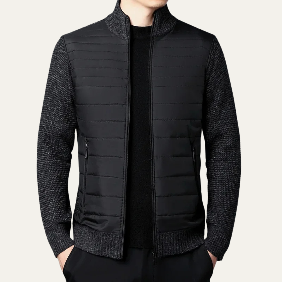 VogeLuxe | Veste hybride matelassée et tricotée pour homme 5