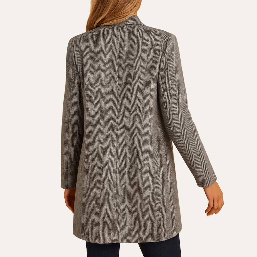 VogeLuxe | Veste longue à chevrons pour femme 1