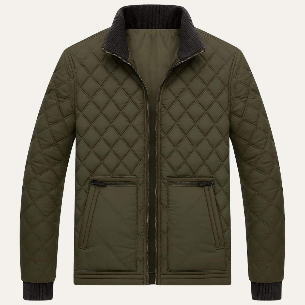 VogeLuxe | Veste matelassée zippée vintage pour homme 1