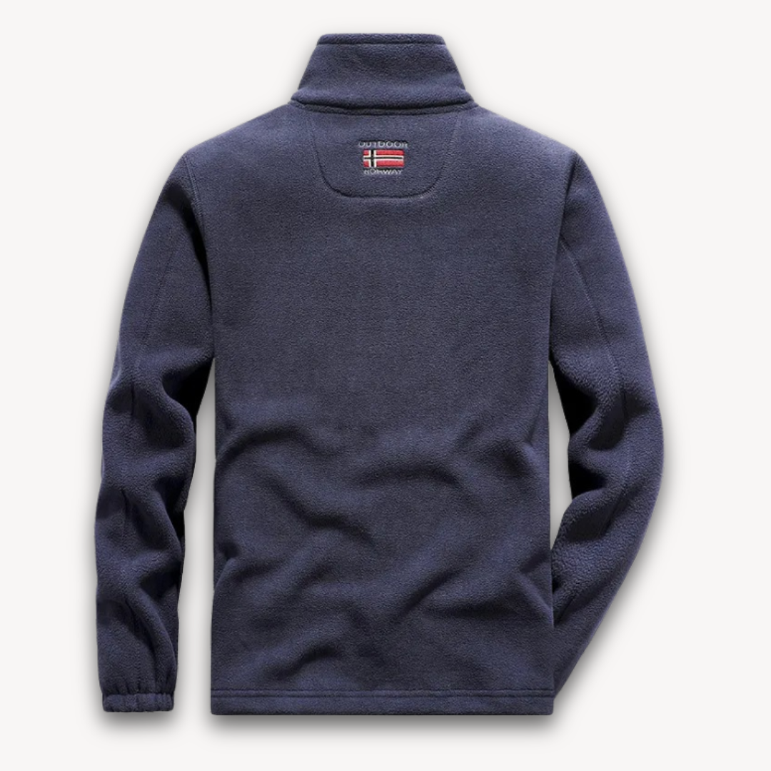 VogeLuxe | Veste polaire brodée à col montant pour homme 5