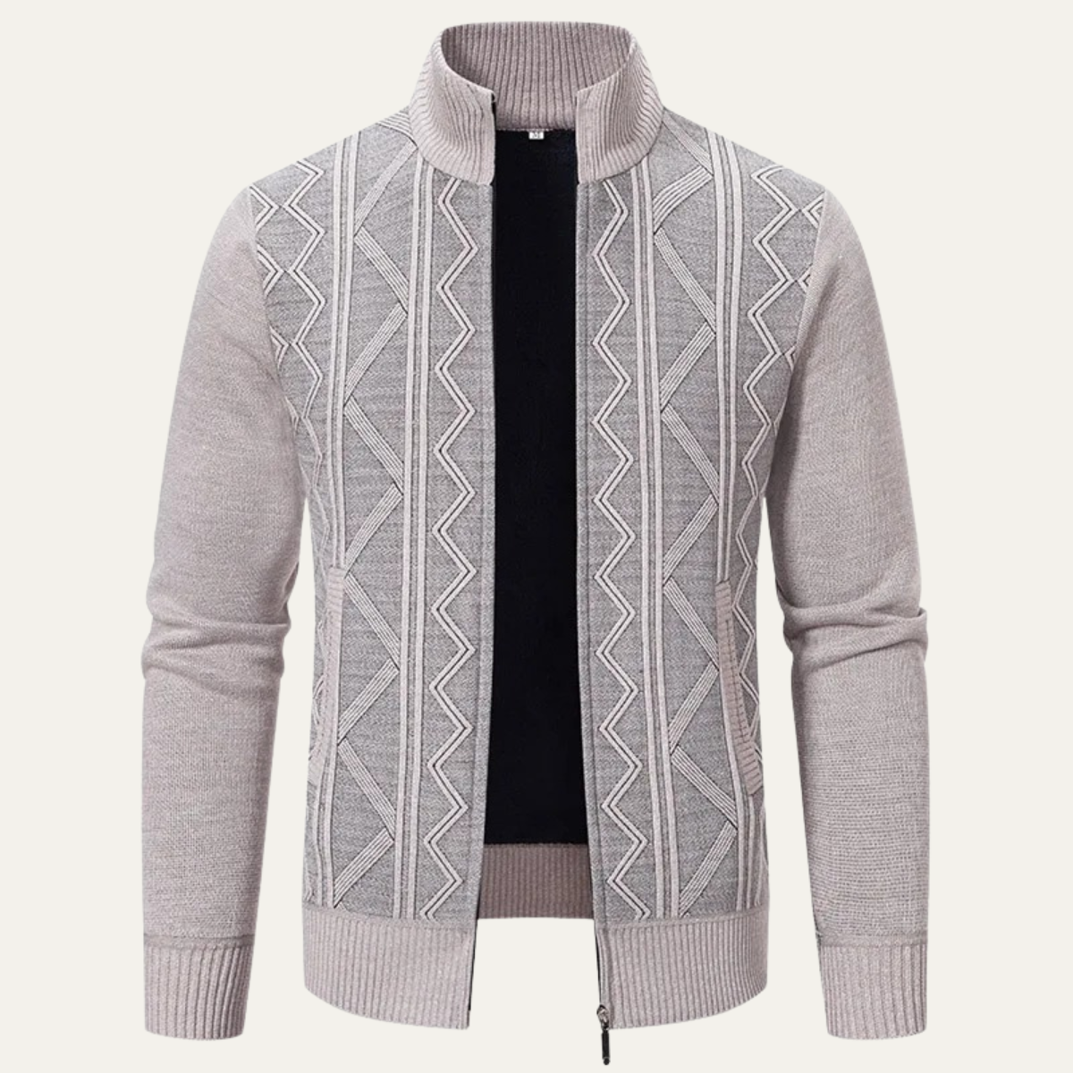 Veste zippée homme en maille textée
