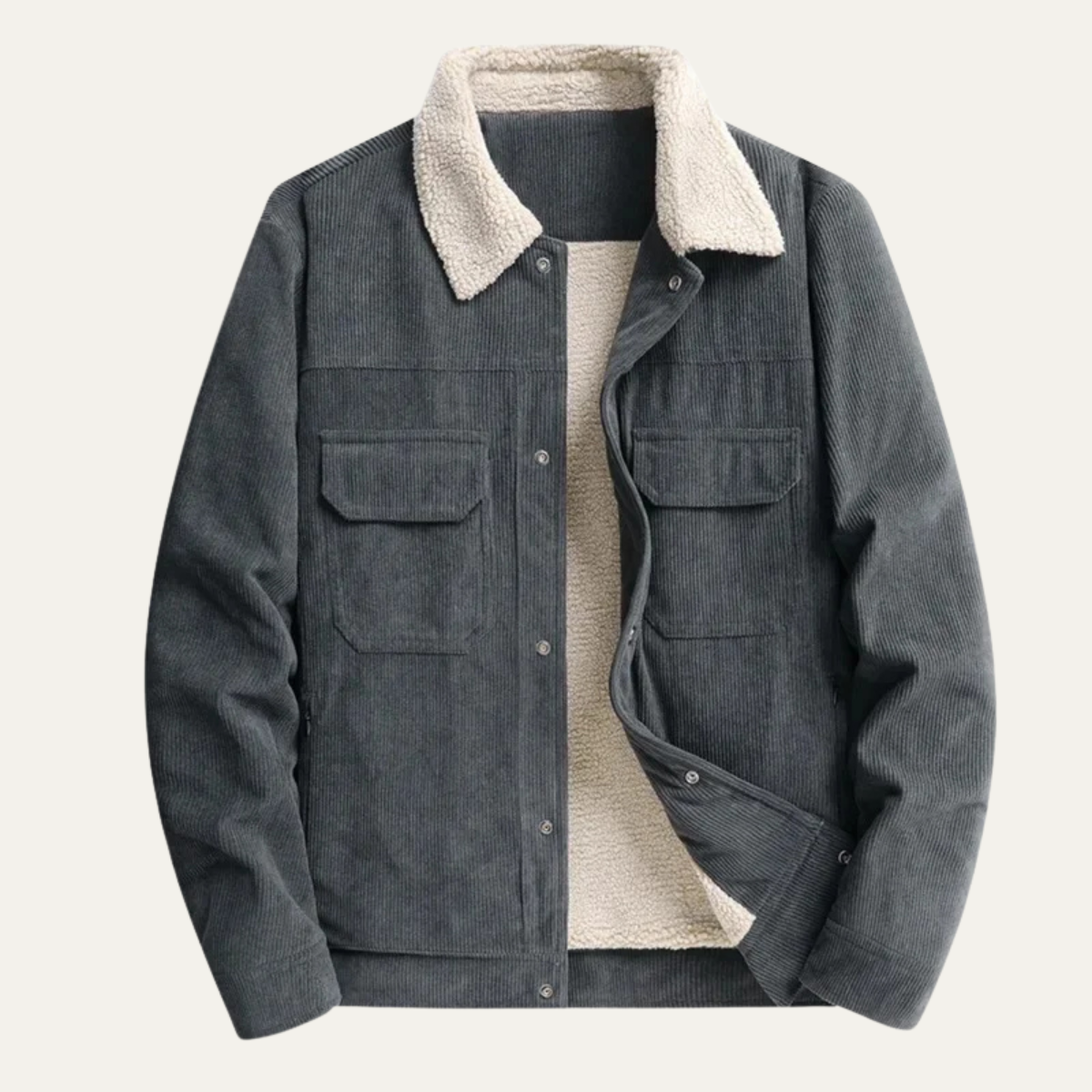 Veste denim homme hiver doublée fourrure synthétique