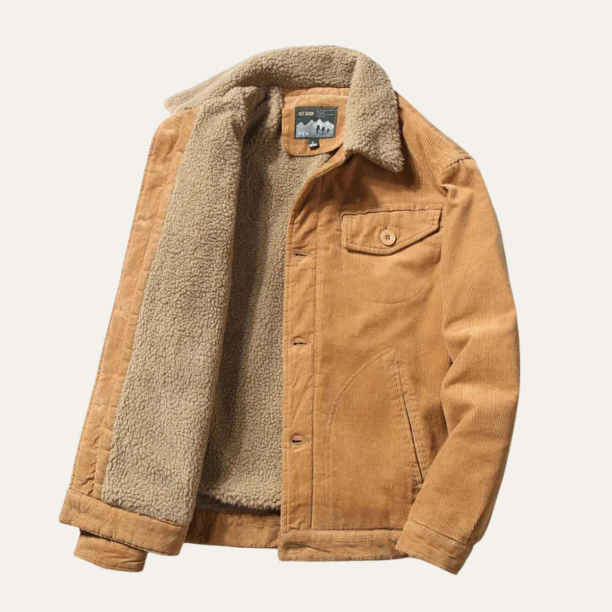 Veste Trucker Sherpa Côtelée pour Homme Hiver