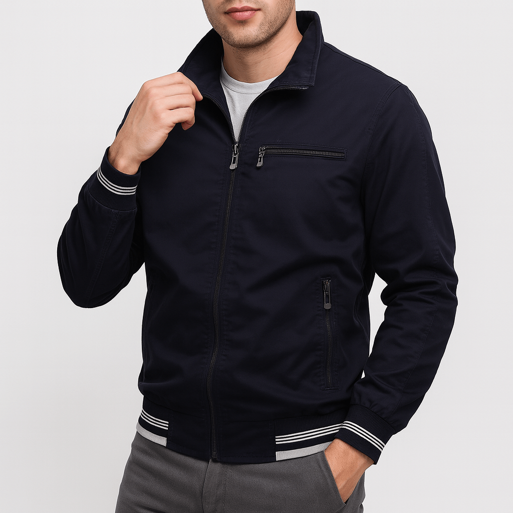 VogeLuxe | Veste zippée décontractée en coton pour homme 3