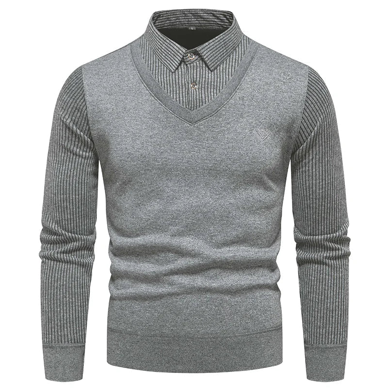 Chemise Classique 2 Pièces et Pull Slim Fit