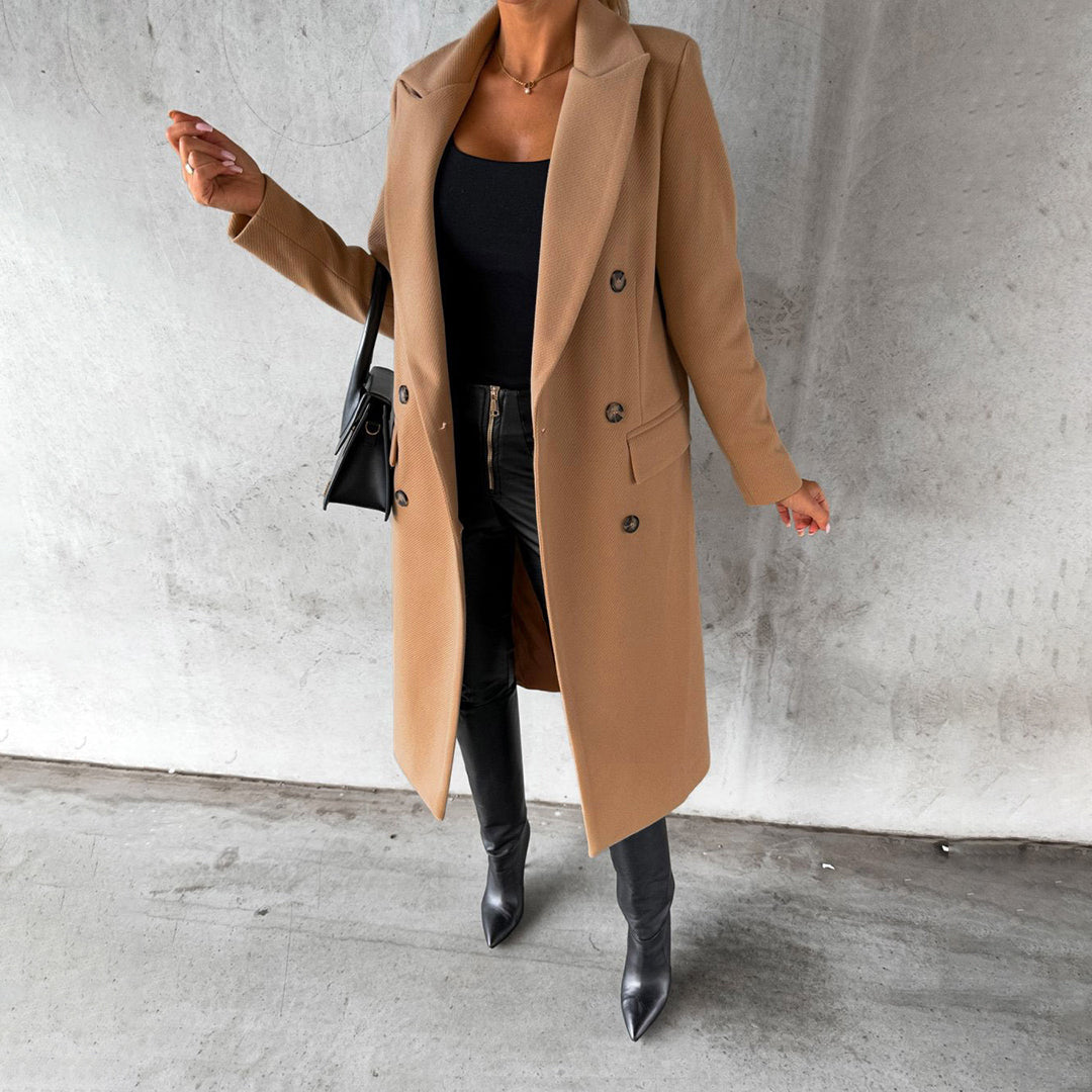 Manteau Long Noir Élégant et Confortable