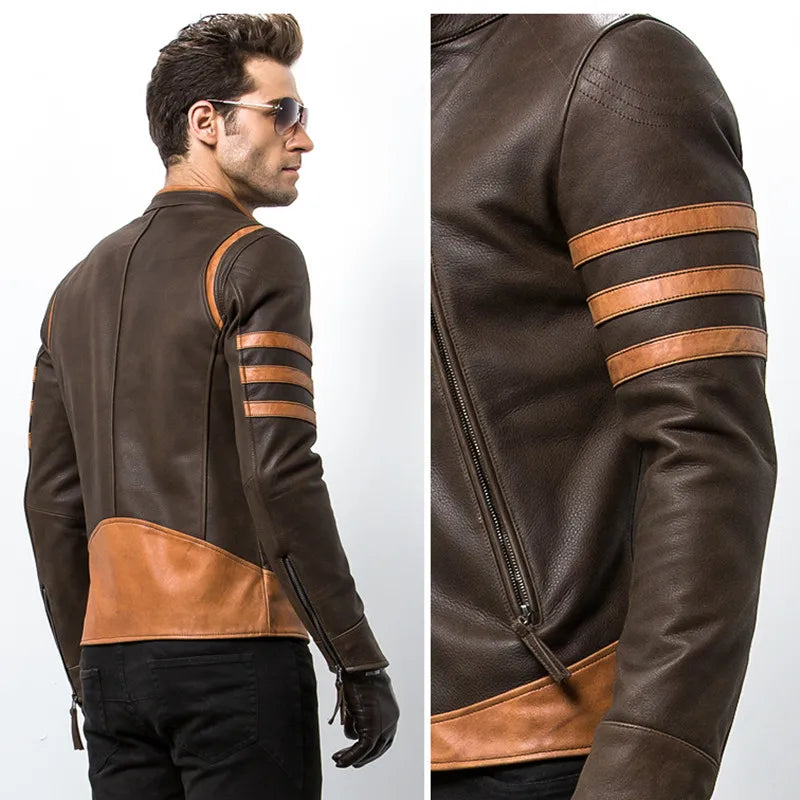 Blouson Cuir Homme Élégant et Réglementé