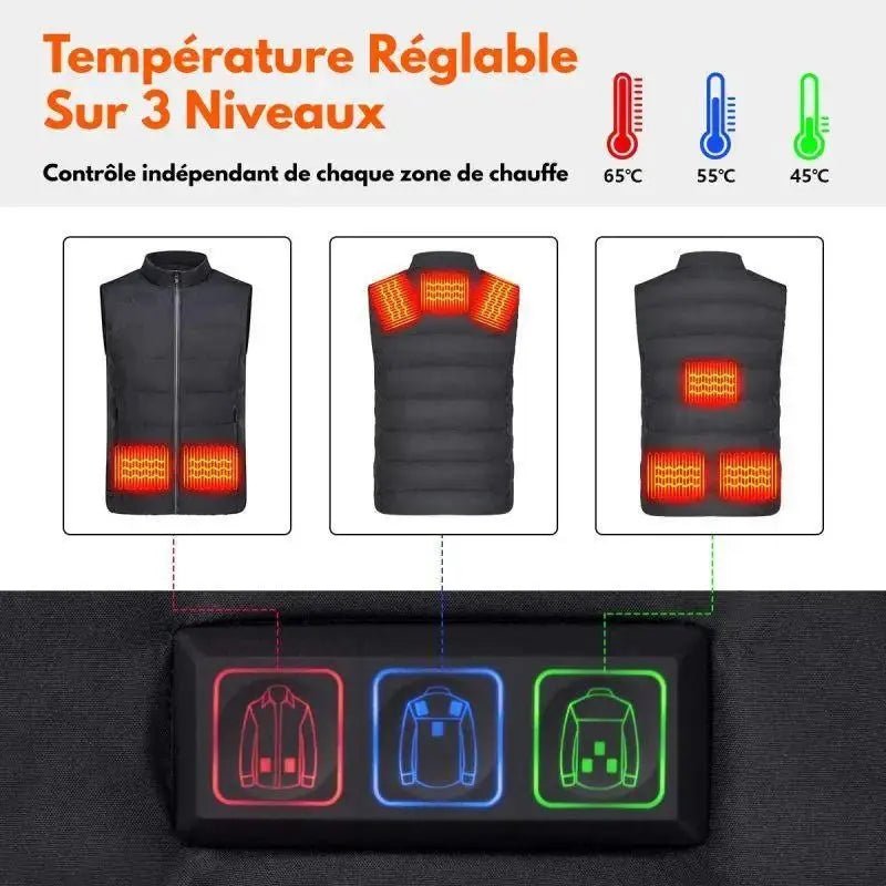 Warmex™ – Gilet Chauffant Sans Manches Unisex avec Batterie Rechargeable