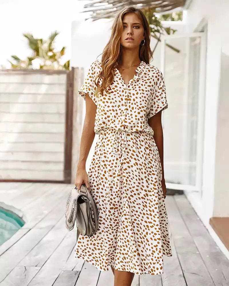 Robe femme imprimé léopard tendance élégante