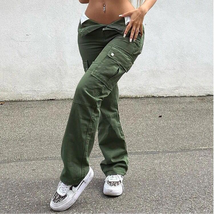 Pantalon Cargo Femme Confortable avec Poches Amovibles