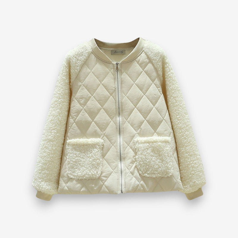 Veste zippée chaude à manches longues avec poches latérales