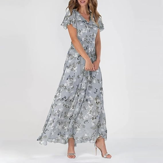 Robe Bohème Femme à Manches Bouffantes