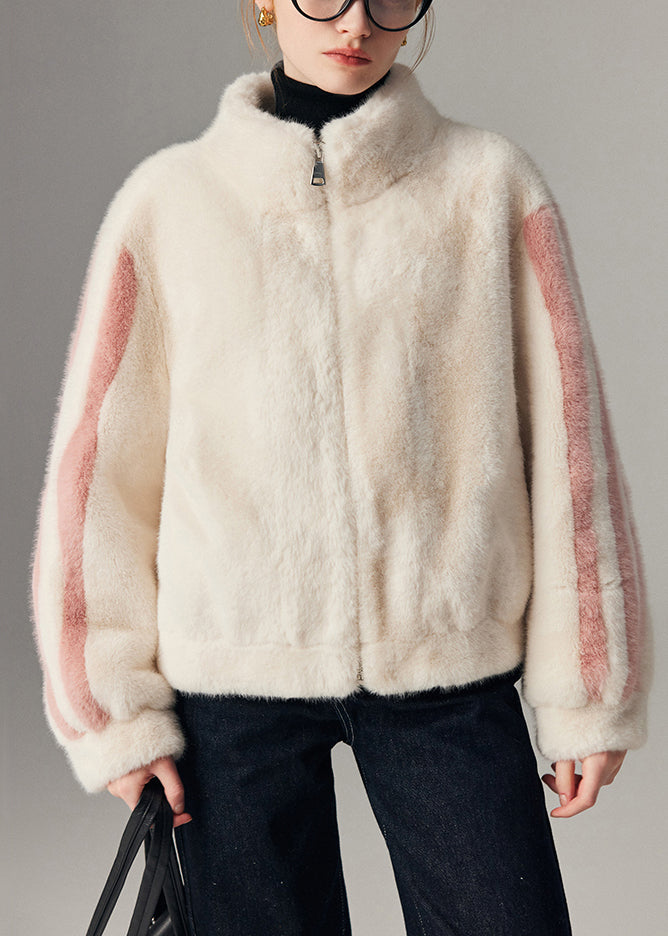 Manteau d'hiver en fourrure de luxe à poches et fermeture éclair - EasyApparels
