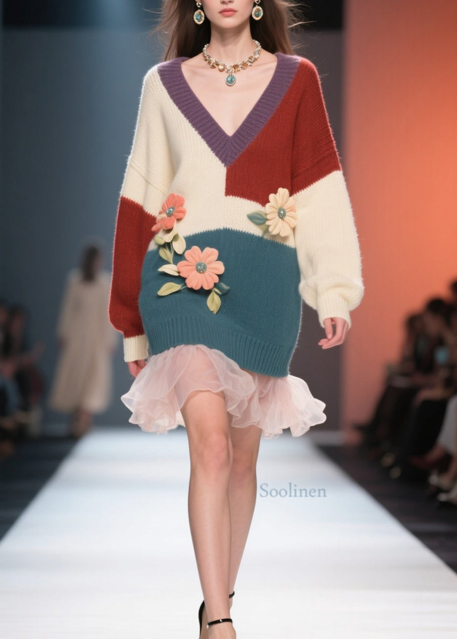 Femme Colorblock Floral Kimono Robe Automne - EasyApparels