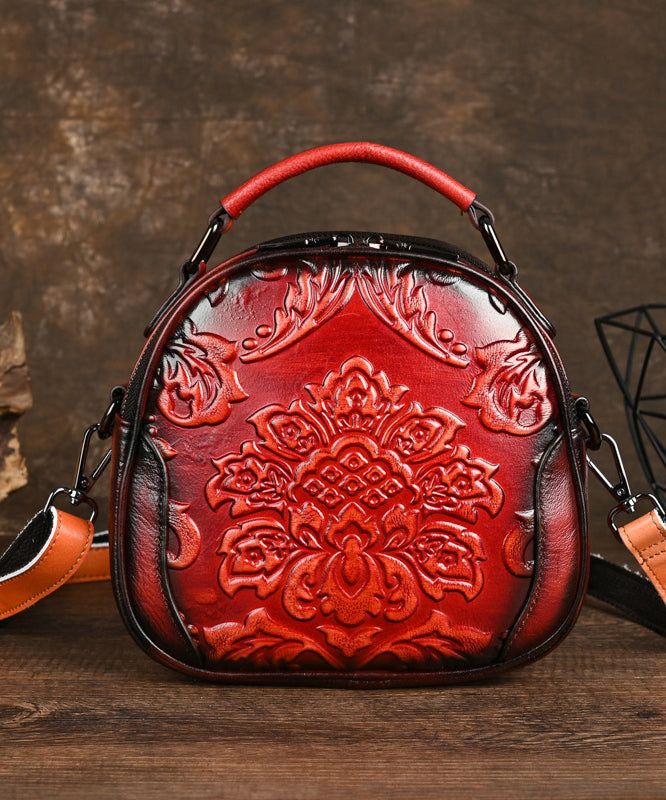 Sac bandoulière vintage en cuir rouge femme - EasyApparels