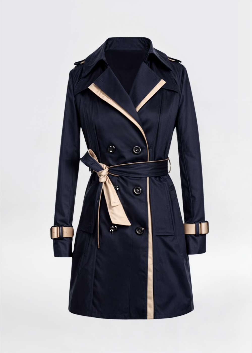 Manteau Femme Imperméable Long Hiver avec Boutons