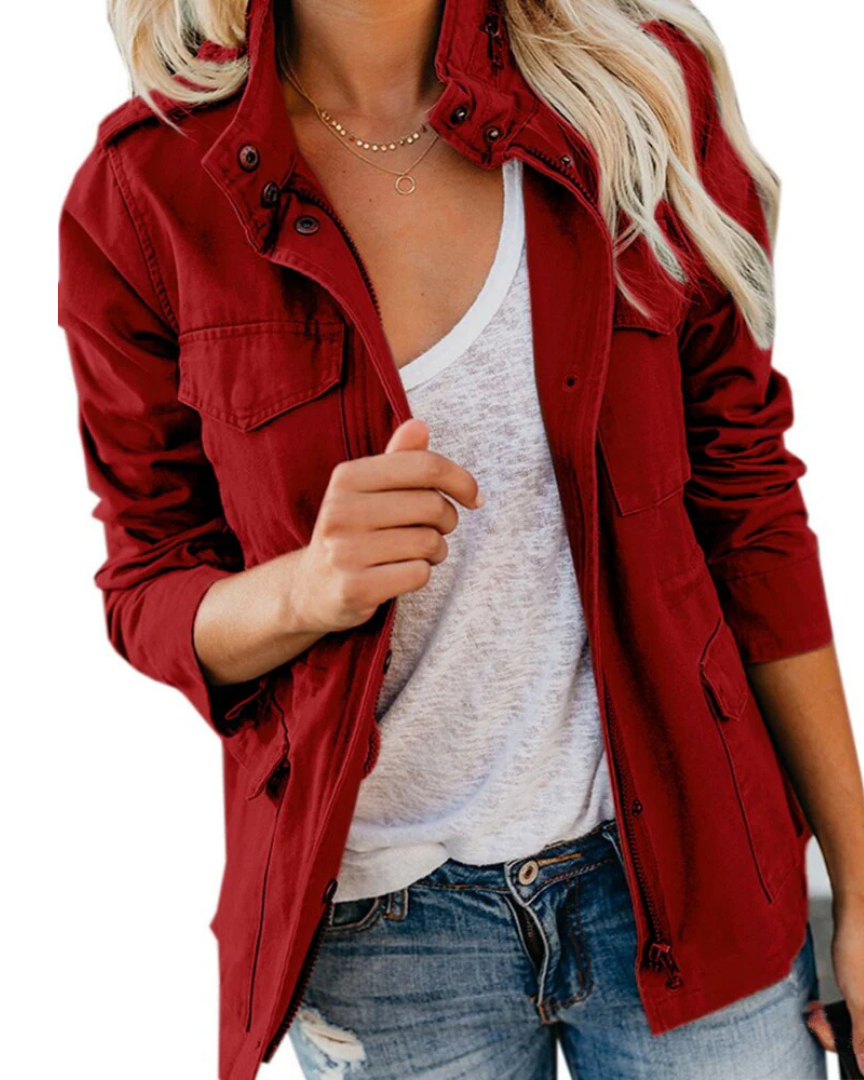 Veste Femme Militaire Style Manches Longues Tactique