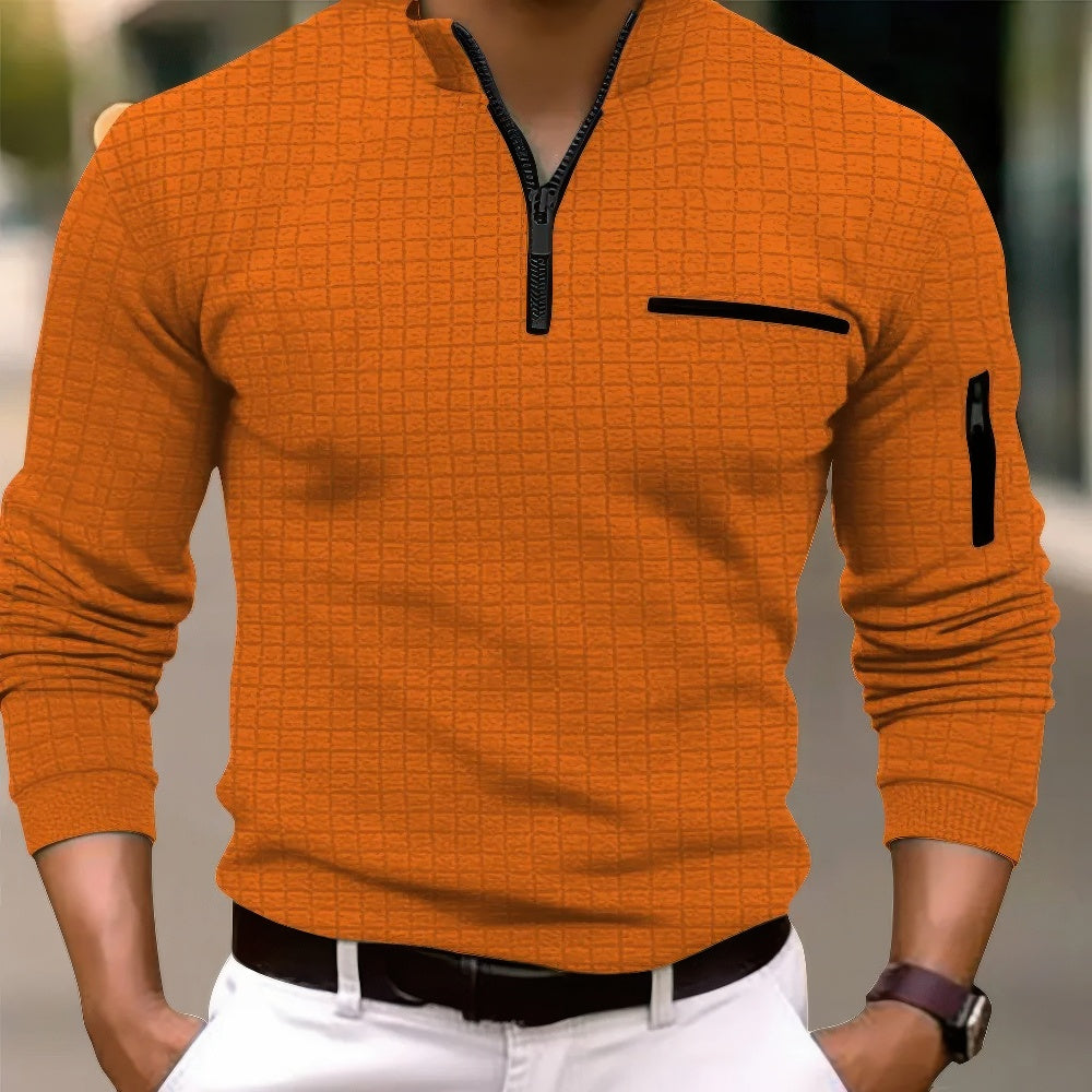 Chemise Polo Homme Coton Manche Longue Zippée