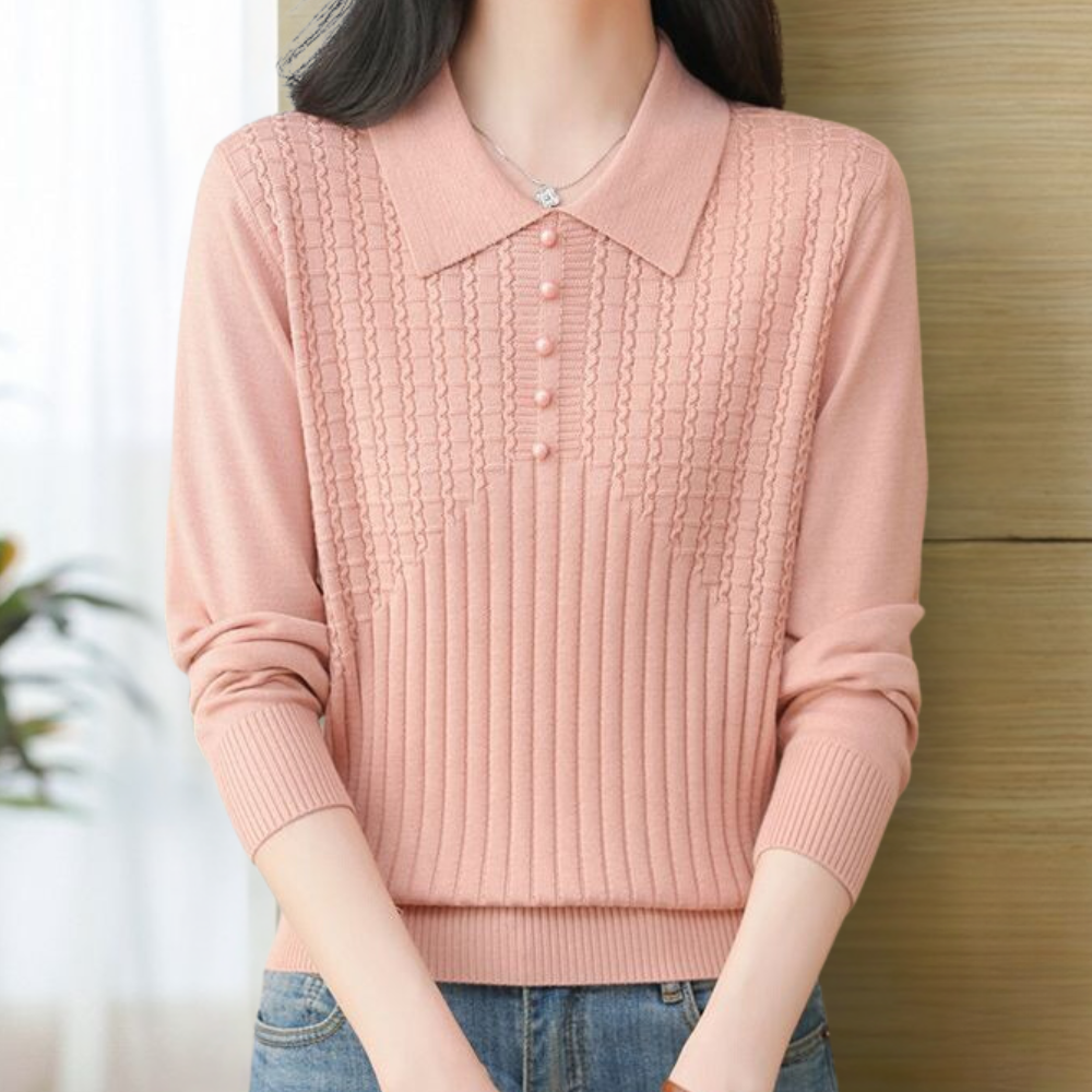 ELITSA - Pull Tricoté Uni Élégant pour Femmes