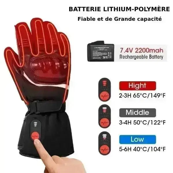 Xrider™ – Gants Chauffant Moto Homologué