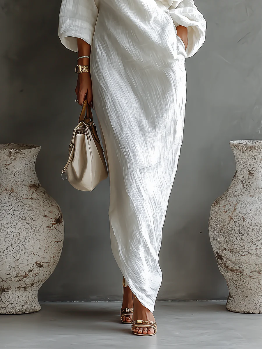 Robe maxi Femme Coupe asymétrique Une épaule