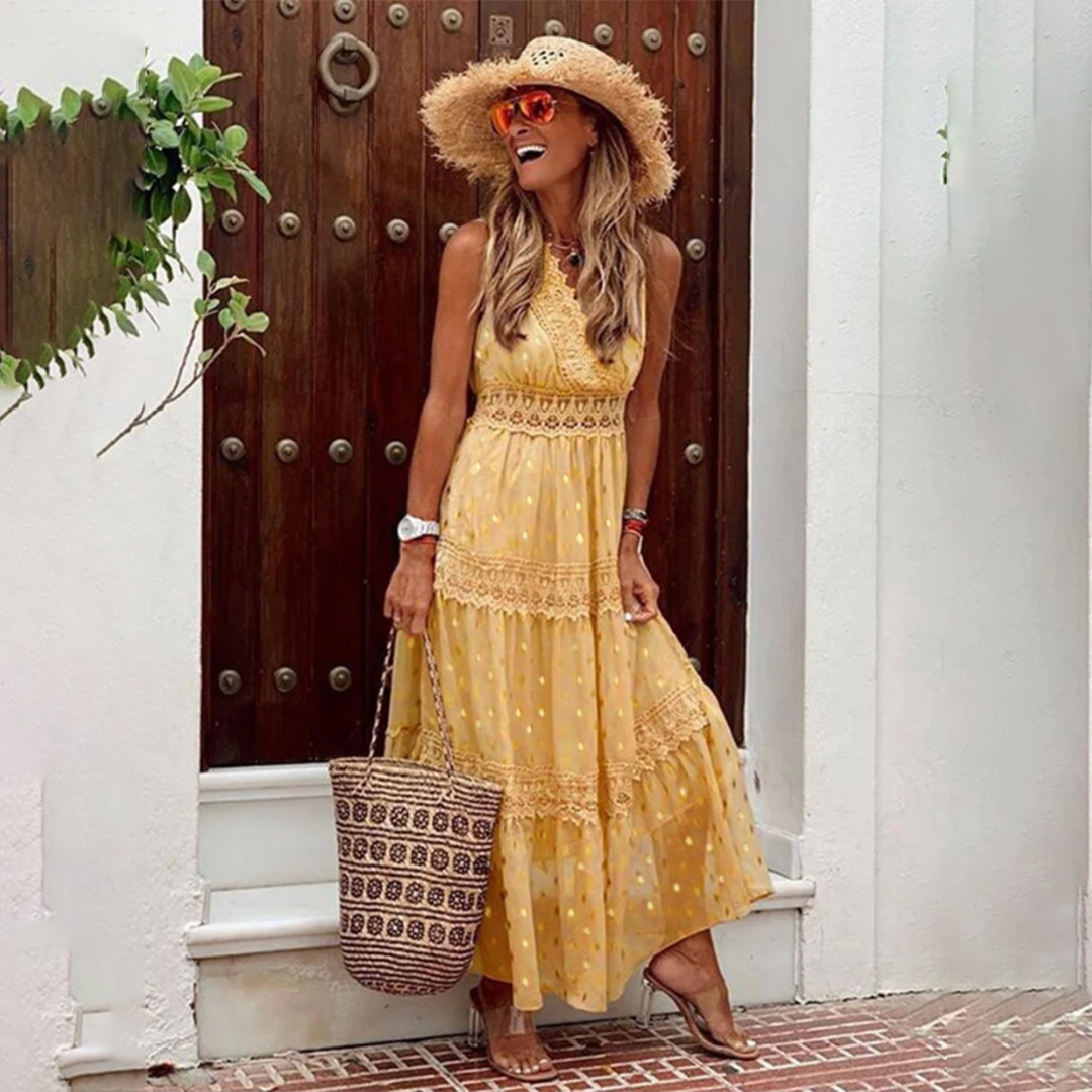 Robe Longue Été pour Femme Fleurs Colorées