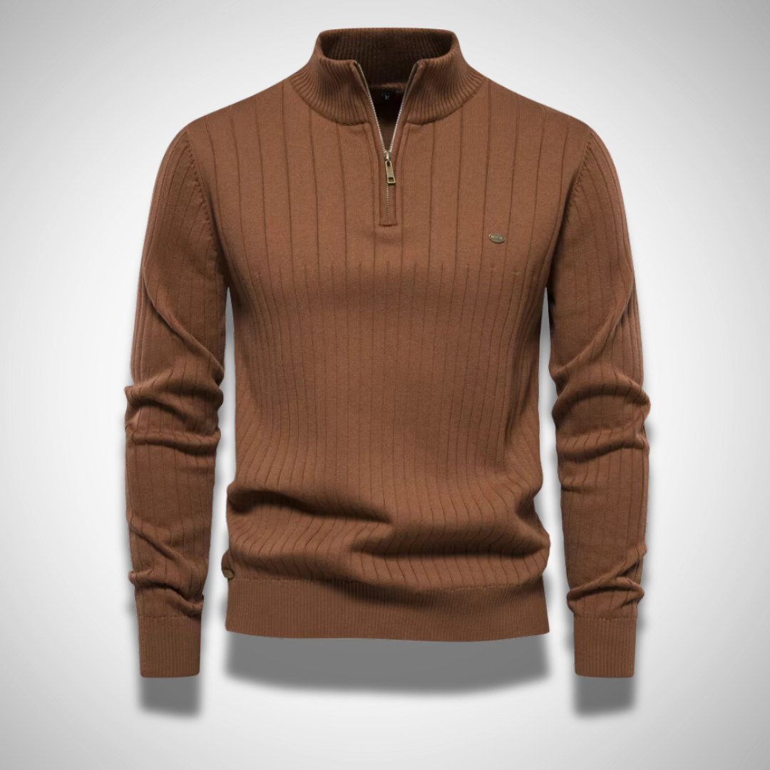 Pull Homme Hiver À Manches Longues et Col Montant Chaud