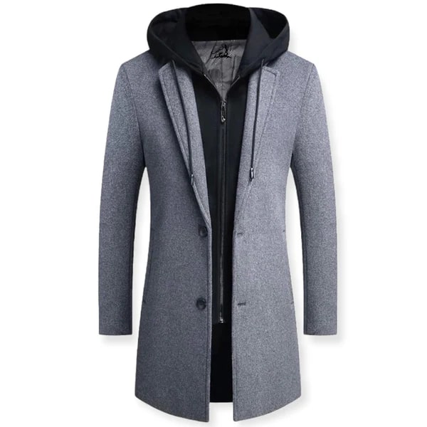 Manteau Homme Hiver Élégant avec Capuche et Doublure Chaude