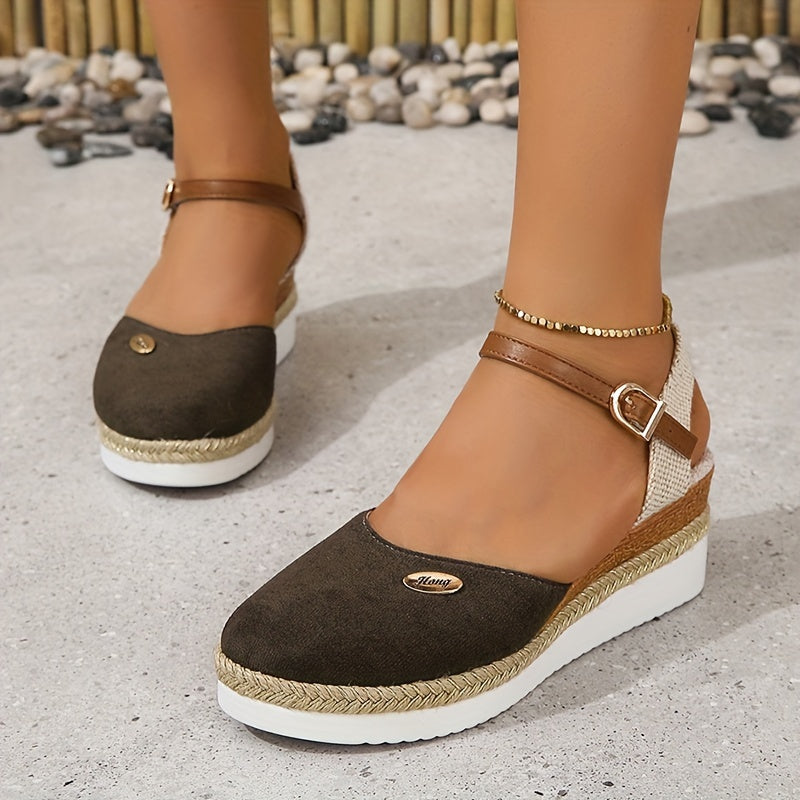 Zanira™ – Sandales Compensées Femme Chic et Confortable à Bout Fermé Été