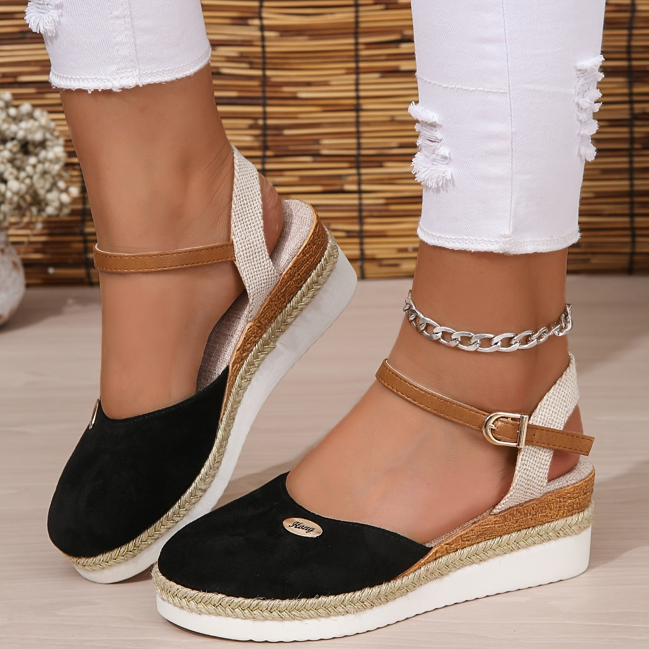 Zanira™ – Sandales Compensées Femme Chic et Confortable à Bout Fermé Été