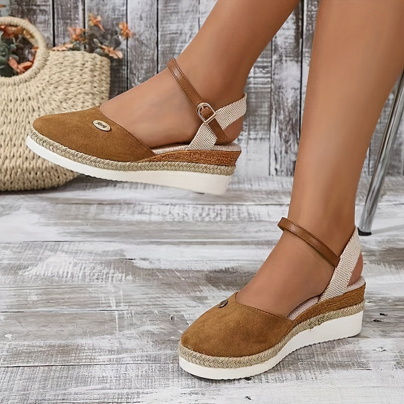 Zanira™ – Sandales Compensées Femme Chic et Confortable à Bout Fermé Été