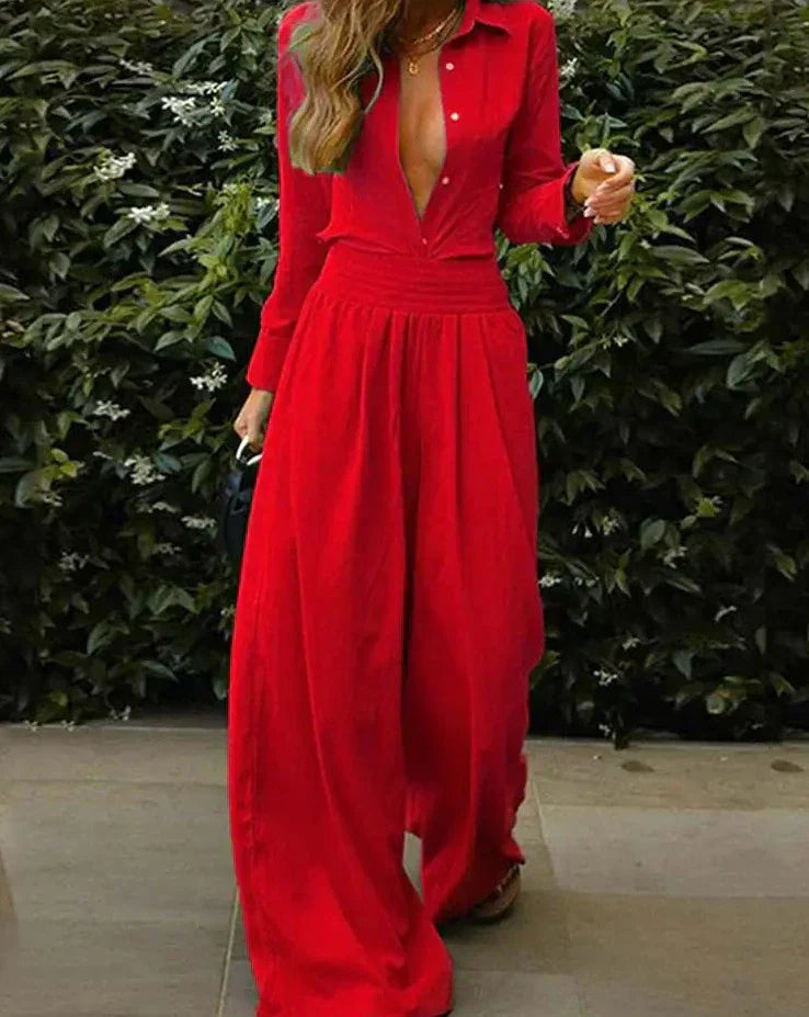 Variant image for Zanzea™ – Combinaison Femme Chic Longue Élégante avec Taille Élastique-6