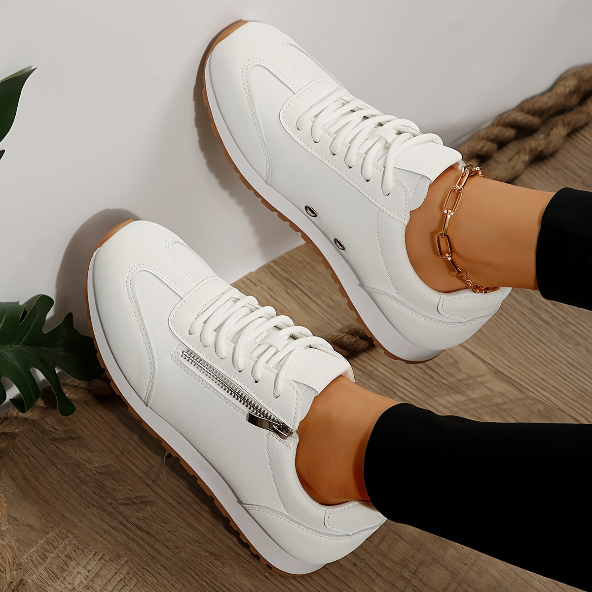 Zenvia™ – Baskets Femme Tendance à Lacets Confortables & Antidérapantes