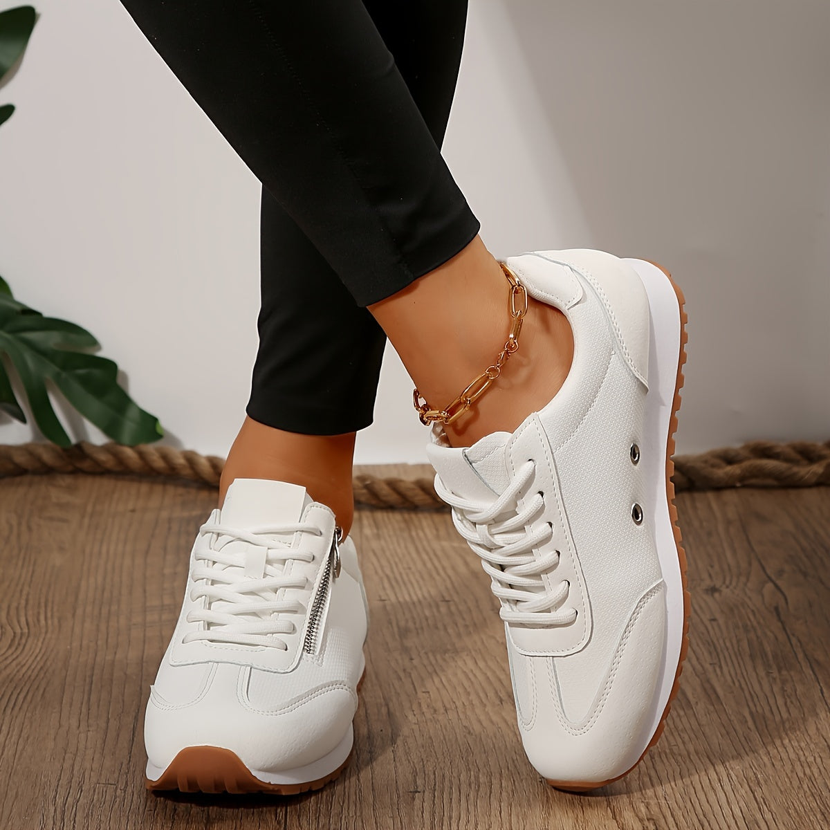 Zenvia™ – Baskets Femme Tendance à Lacets Confortables & Antidérapantes
