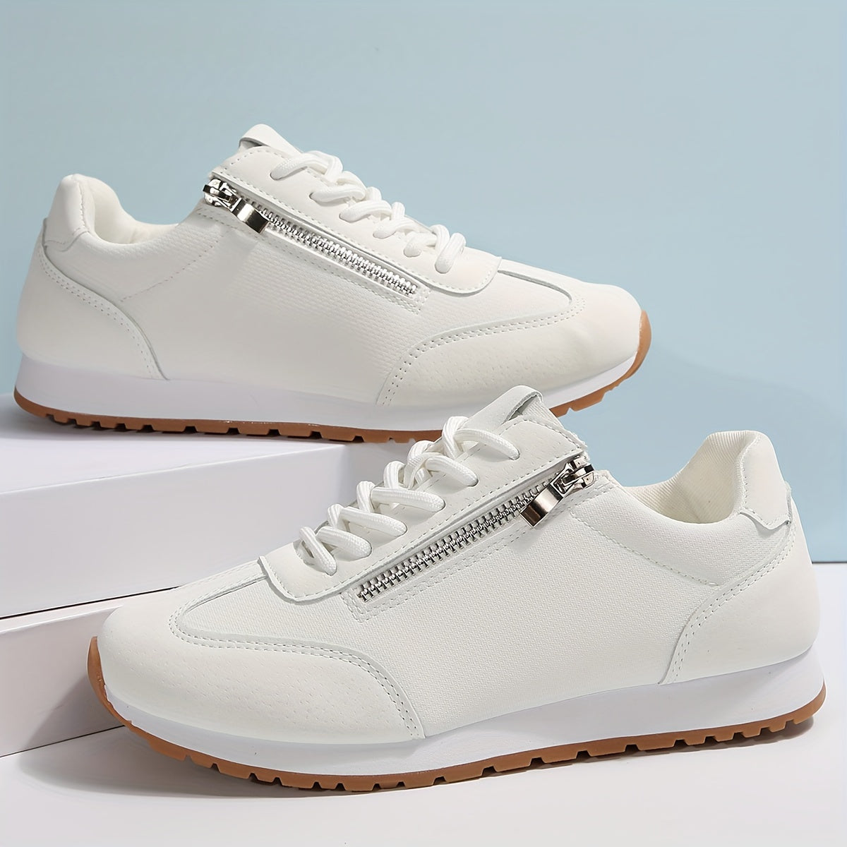 Zenvia™ – Baskets Femme Tendance à Lacets Confortables & Antidérapantes