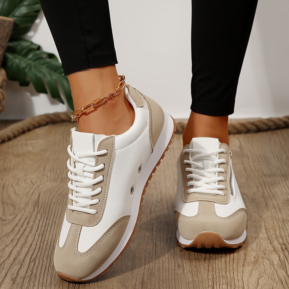 Zenvia™ – Baskets Femme Tendance à Lacets Confortables & Antidérapantes