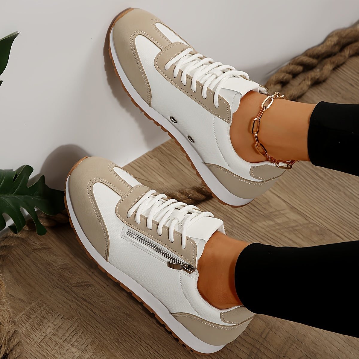 Zenvia™ – Baskets Femme Tendance à Lacets Confortables & Antidérapantes