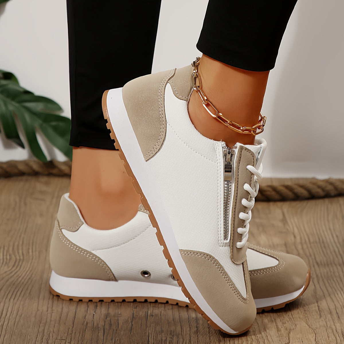 Zenvia™ – Baskets Femme Tendance à Lacets Confortables & Antidérapantes