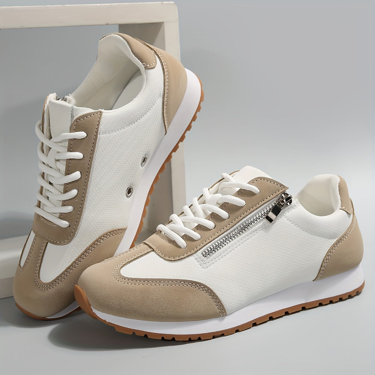 Zenvia™ – Baskets Femme Tendance à Lacets Confortables & Antidérapantes