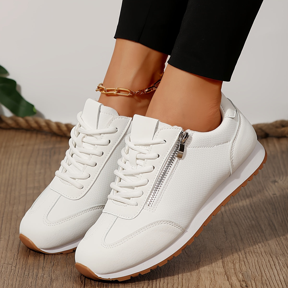 Zenvia™ – Baskets Femme Tendance à Lacets Confortables & Antidérapantes