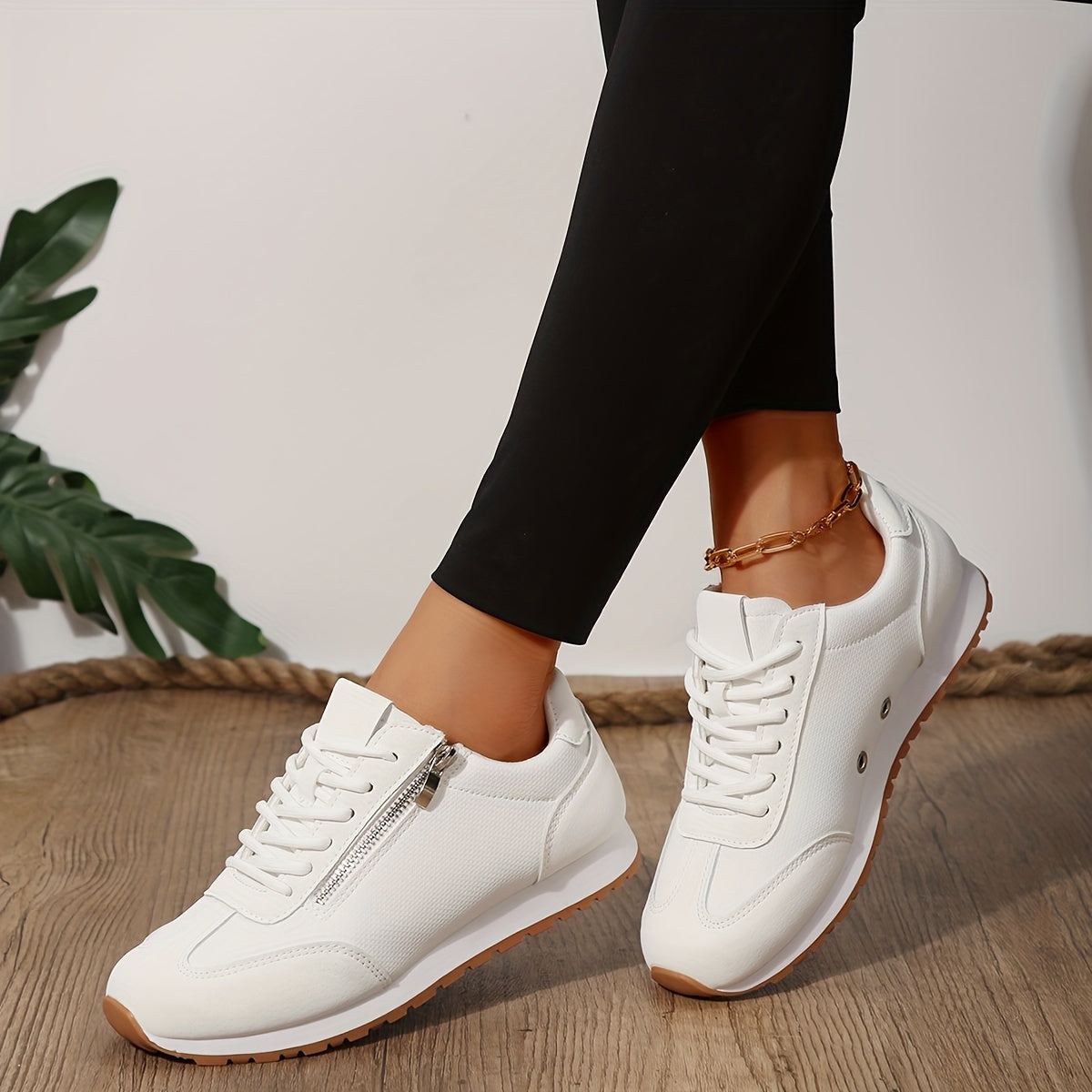 Zenvia™ – Baskets Femme Tendance à Lacets Confortables & Antidérapantes