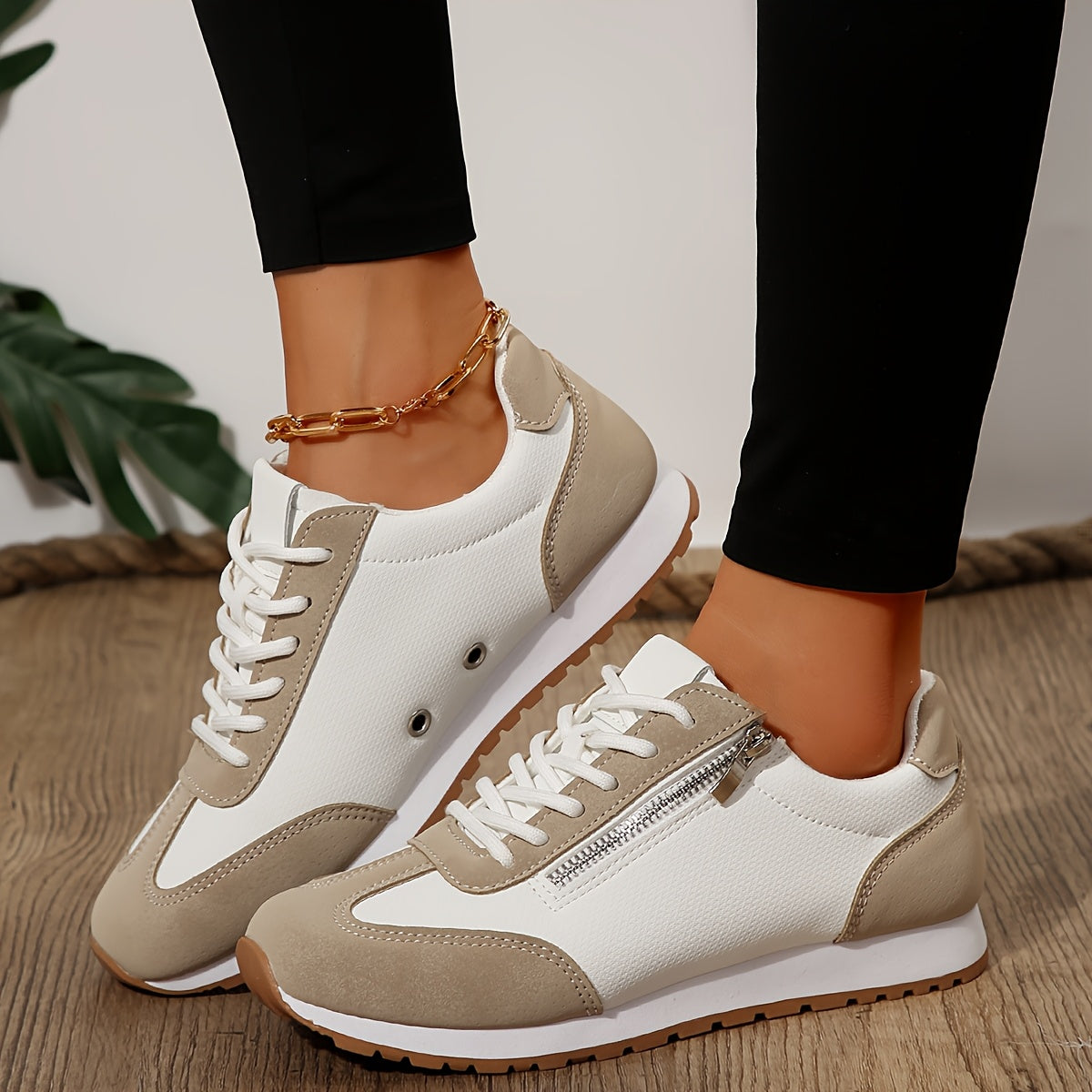 Zenvia™ – Baskets Femme Tendance à Lacets Confortables & Antidérapantes