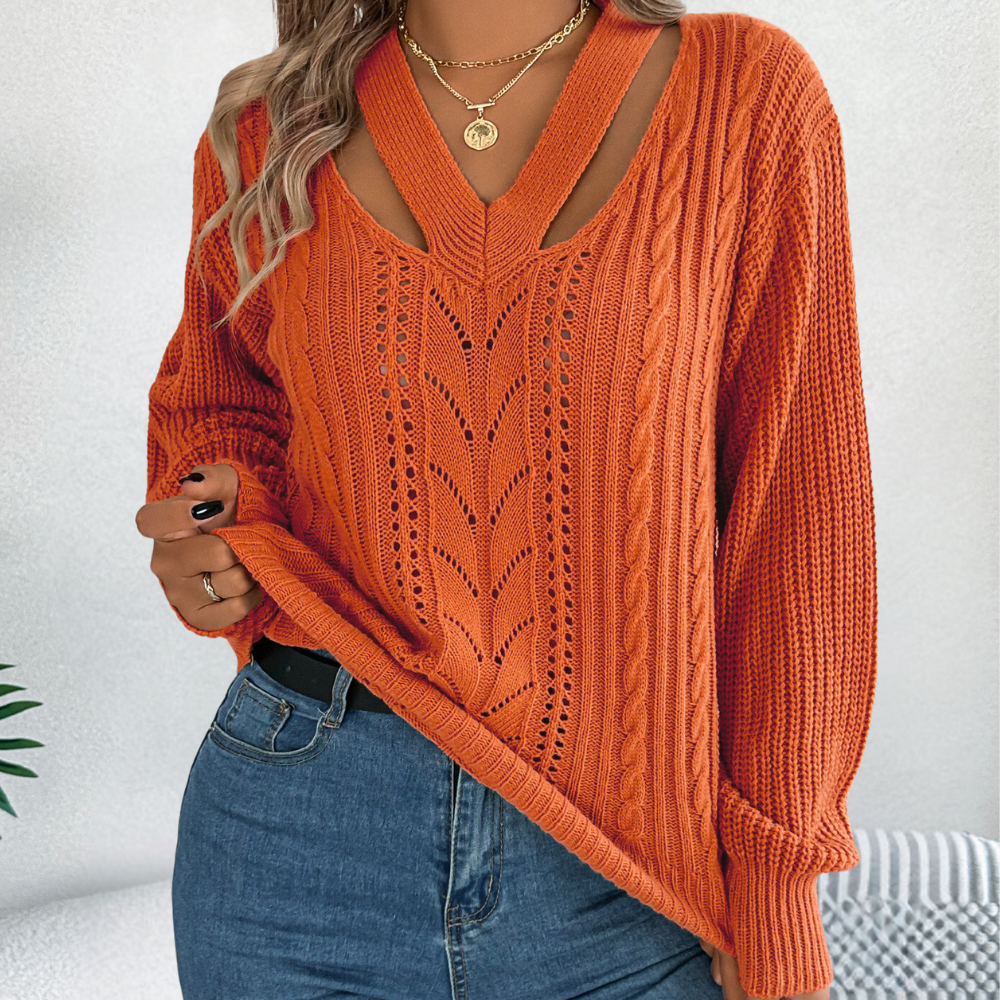 Pull Femme Col V Élégant et Chic