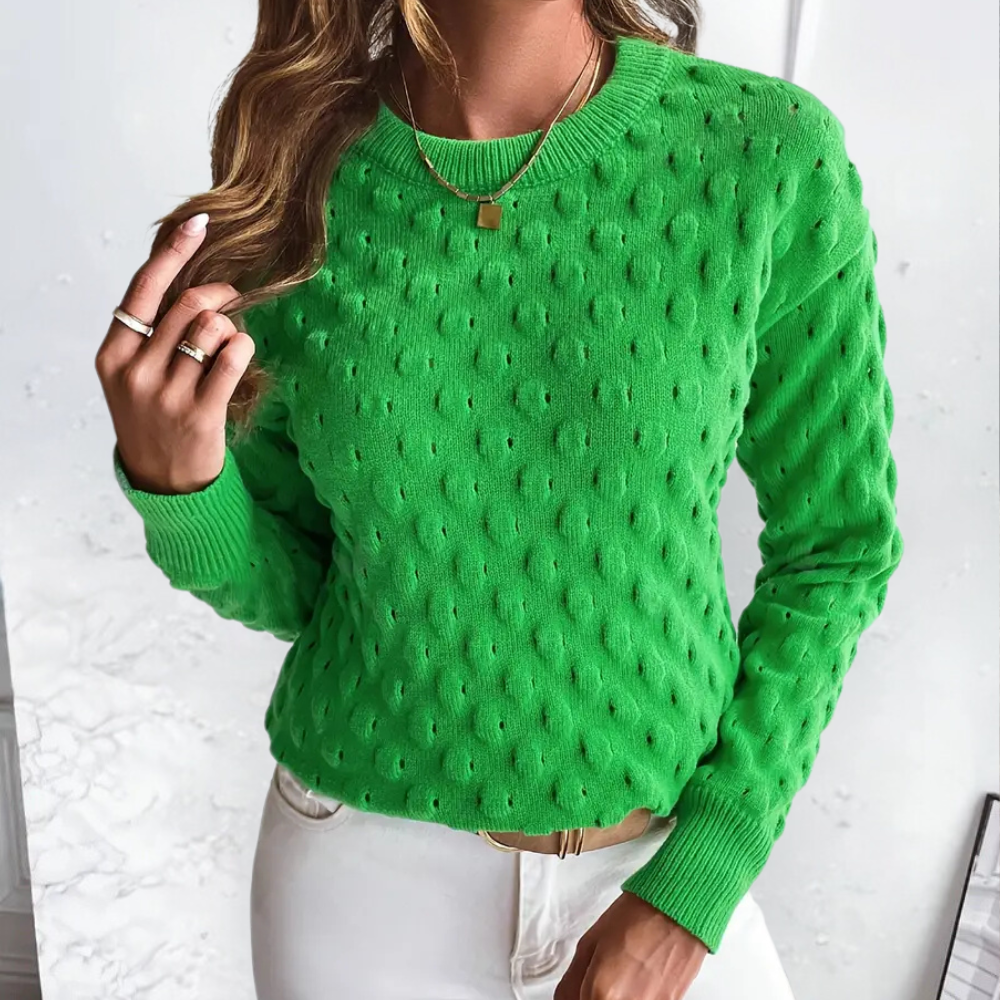 Pull Femme Tricoté Élégant avec Motifs Texturés
