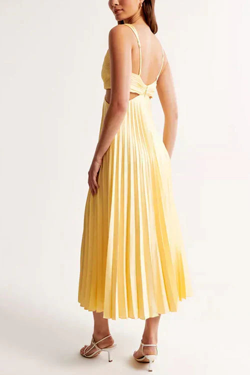 Rumi™ – Robe de Soirée Longue Chic en Satin Plissé pour Femmes-2