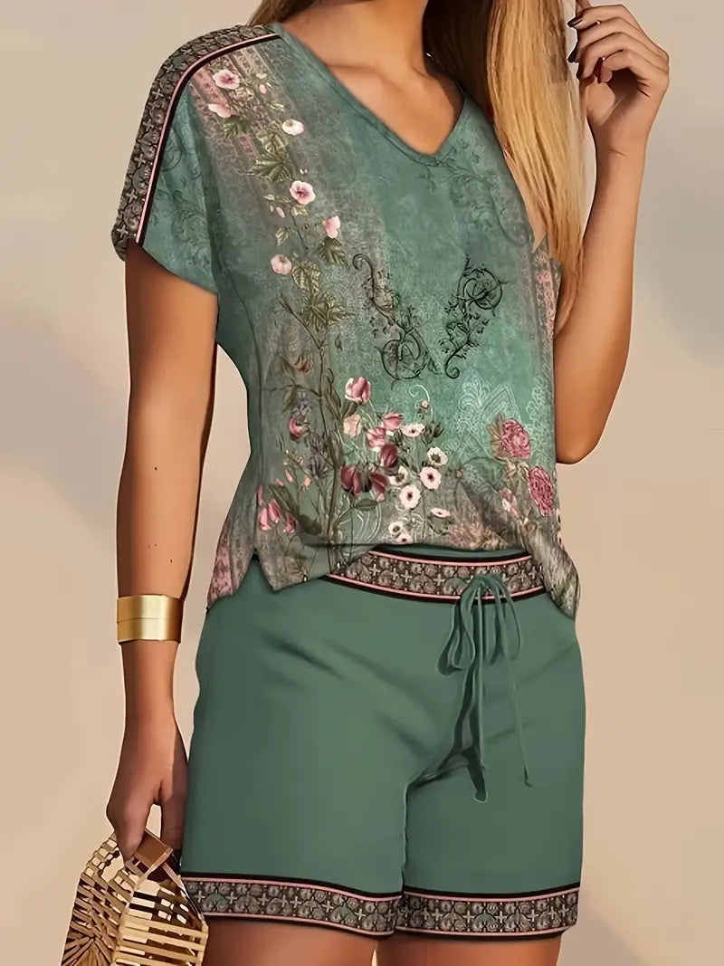 Maillot de Bain Femme et Short Floral pour Plage - PanierRoyale