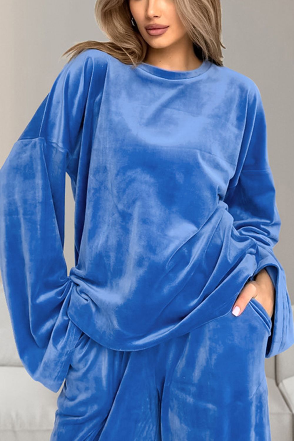 Robe Femme Confort Élastique Manches Longues et Pantalon Jogging